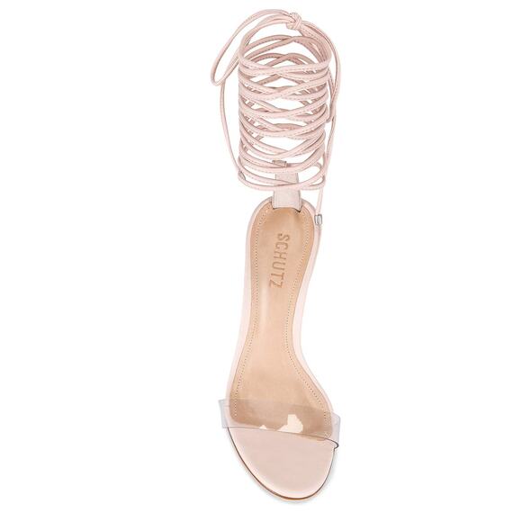 Schutz PInk Ankle Wrap Sandal SIZE 8 Jessie Gladiator Heel Leather $118 NEW - Picture 4 of 12